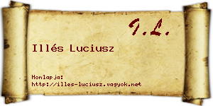 Illés Luciusz névjegykártya